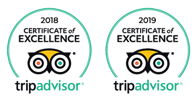 TripAdvisor 2016 and 2018 Certificate of Excellence